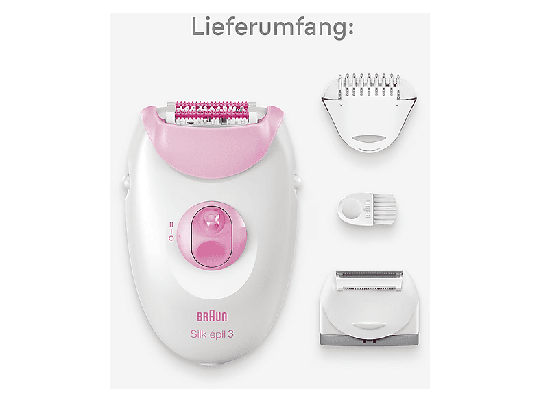 Braun Silk·épil 3, kabelgebundener Epilierer, inklusive Rasieraufsatz und Trimmerkamm — Foto 5 von 5
