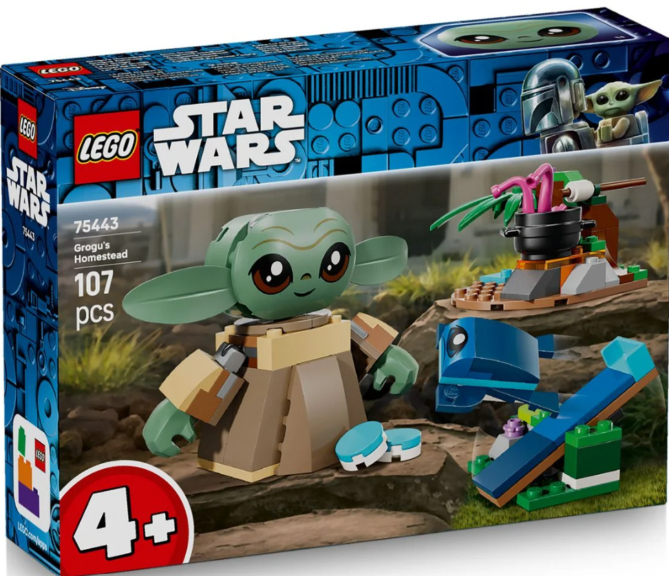 LEGO Star Wars Grogu's Homestead Set mit Grogu-Figur und Zubehör.