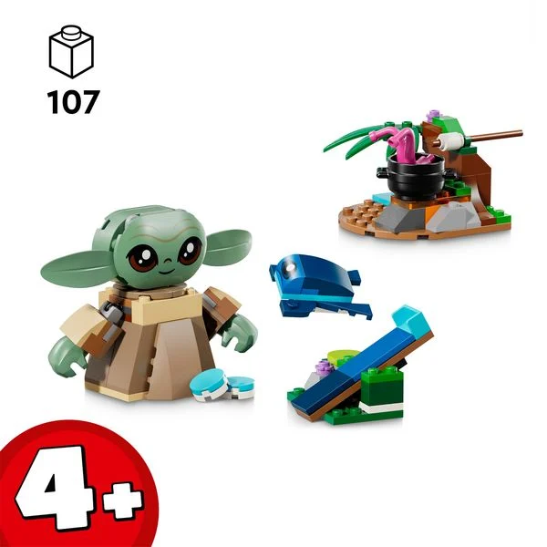 Lego Yoda mit Kochtopf, Fisch und Wippe. Alter 4+.