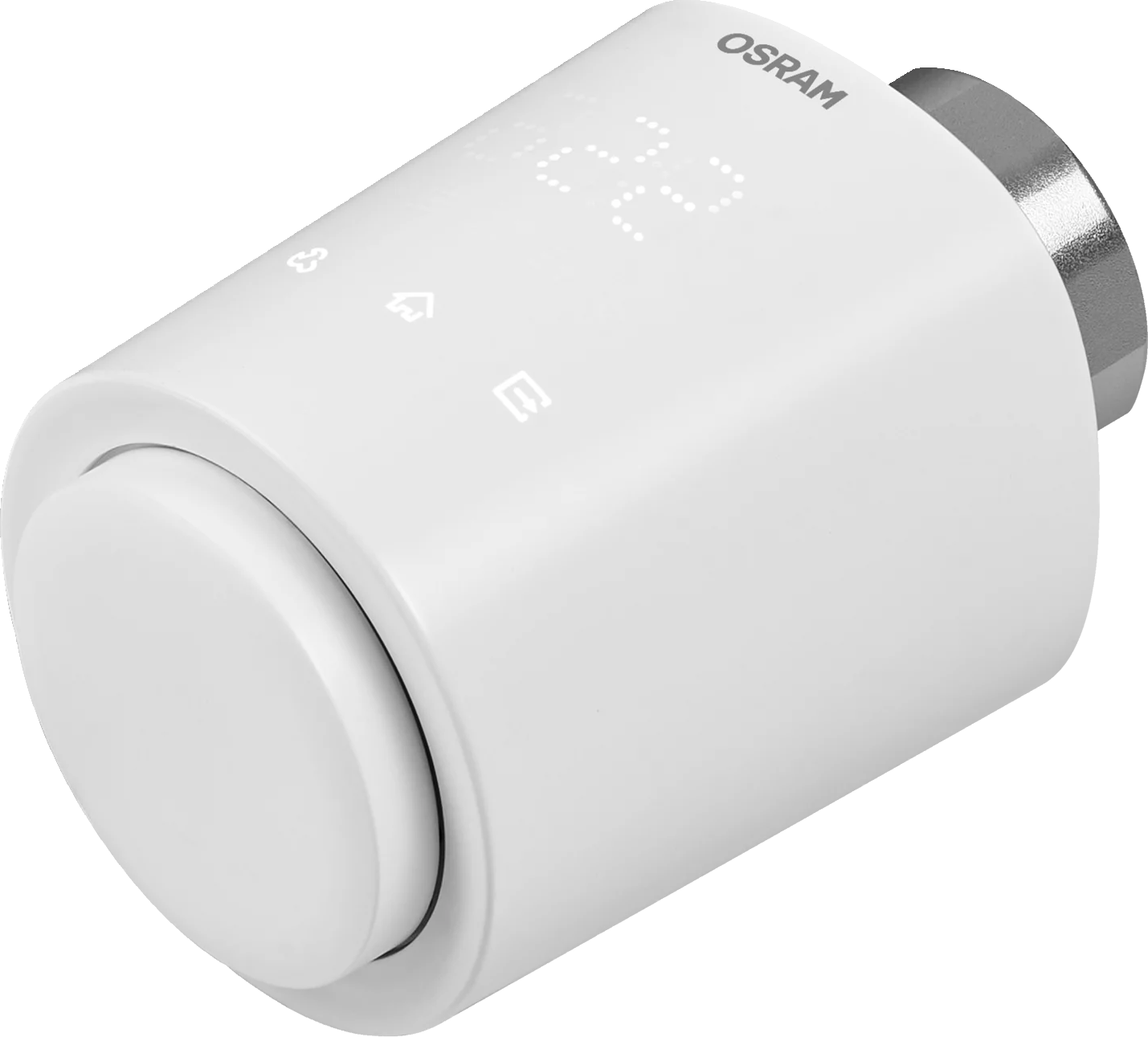 Fehér Osram okos termosztát digitális kijelzővel, amely 22 fokot mutat.