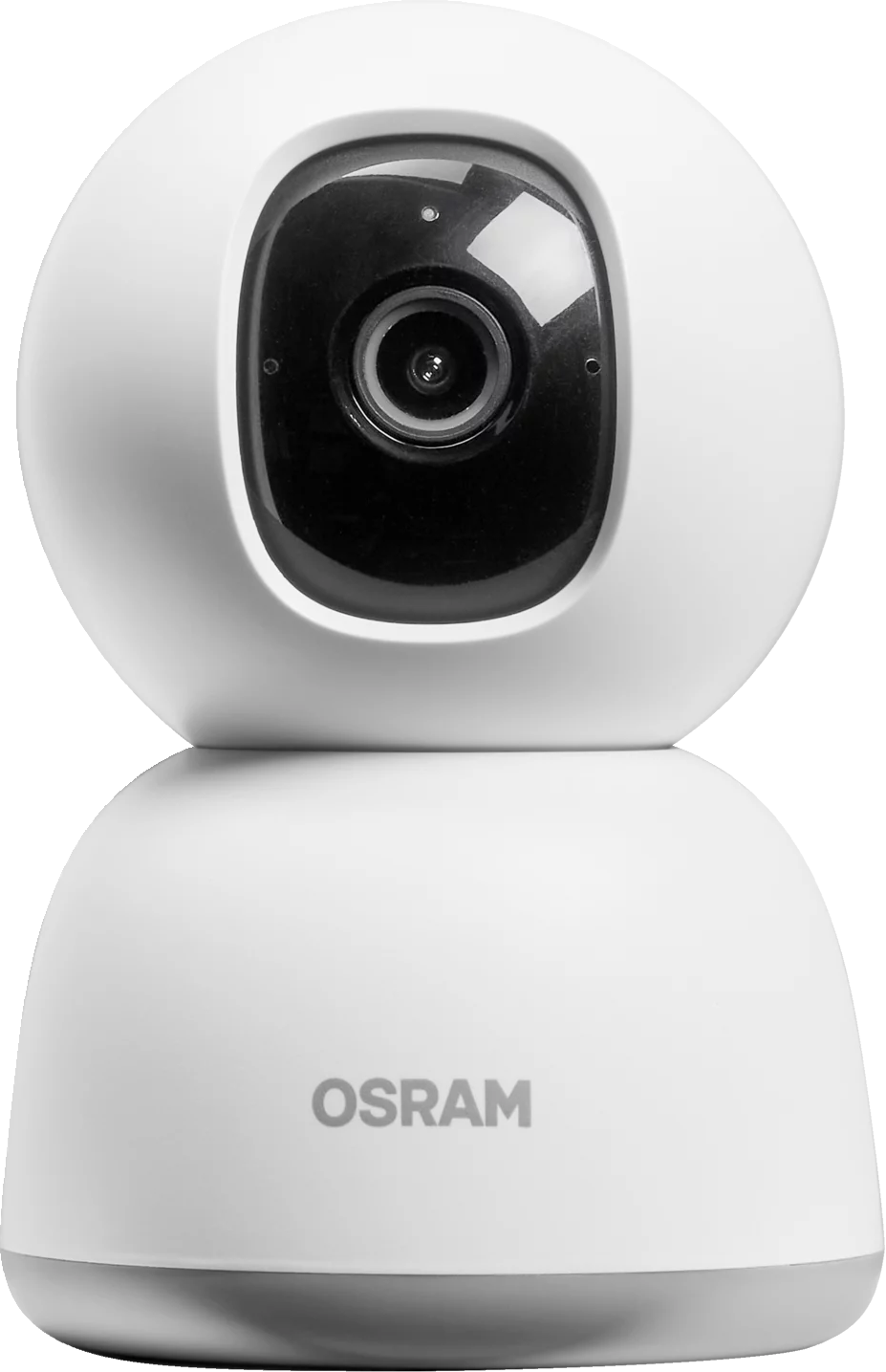 Fehér Osram biztonsági kamera fekete lencsével és fényvisszaverő felülettel.