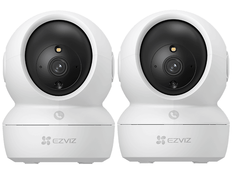 Cámara de vigilancia IP - Ezviz H6c Duo Pack, 2K, Función visión nocturna, CMOS escaneo progresivo 1/2,7", Blanco