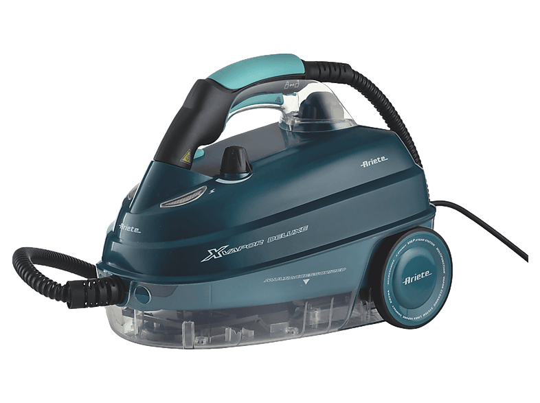 Limpiador de vapor - Ariete 4146/05 Deluxe, 1500W, 1.6L, 5 bar, Regulador del vapor, Cale 6m, 55 min Autonomía, Azul