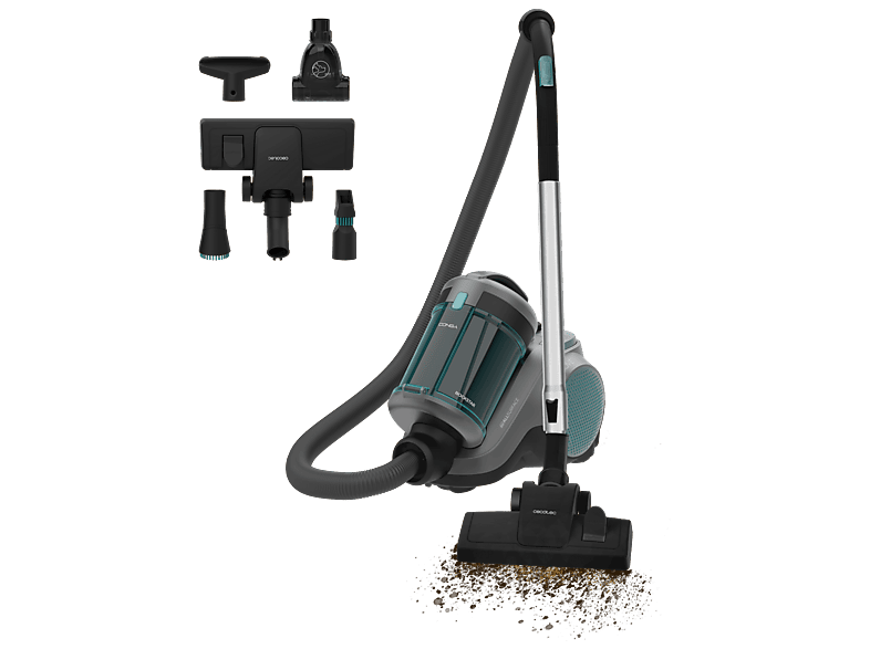 Aspirador con bolsa - Cecotec Conga Rockstar Cyclonic Powerbag, 900 W, 20 kPa, Híbrido con/sin bolsa, Filtro alta eficiencia, Multicolor