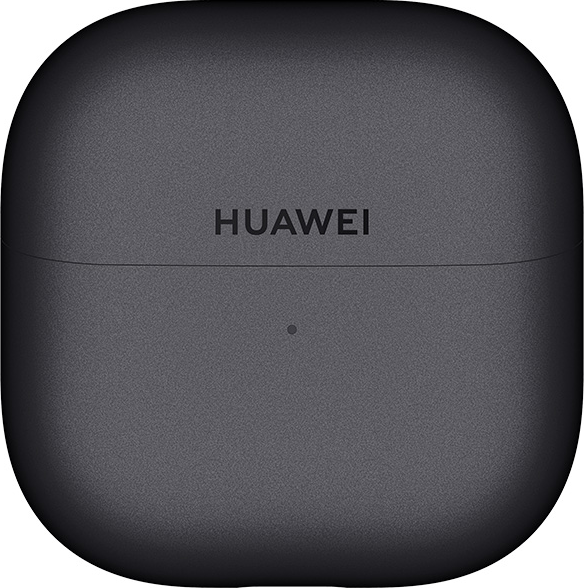Dunkelgraues Huawei Ladeetui mit Logo und kleinem Lämpchen.