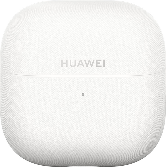Weiße Huawei Ladehülle mit Textur und kleinem Ladeindikator.