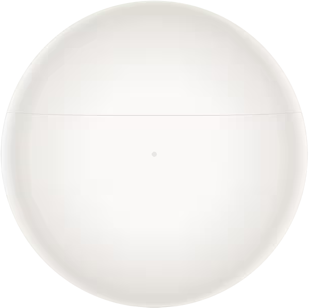 Une sphère blanche unie avec une fine ligne horizontale au milieu.