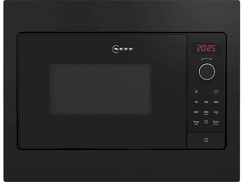 Neff HLAWG25S3 Mikrowelle (800 Watt, Einbaugerät, 20 l, Schwarz)