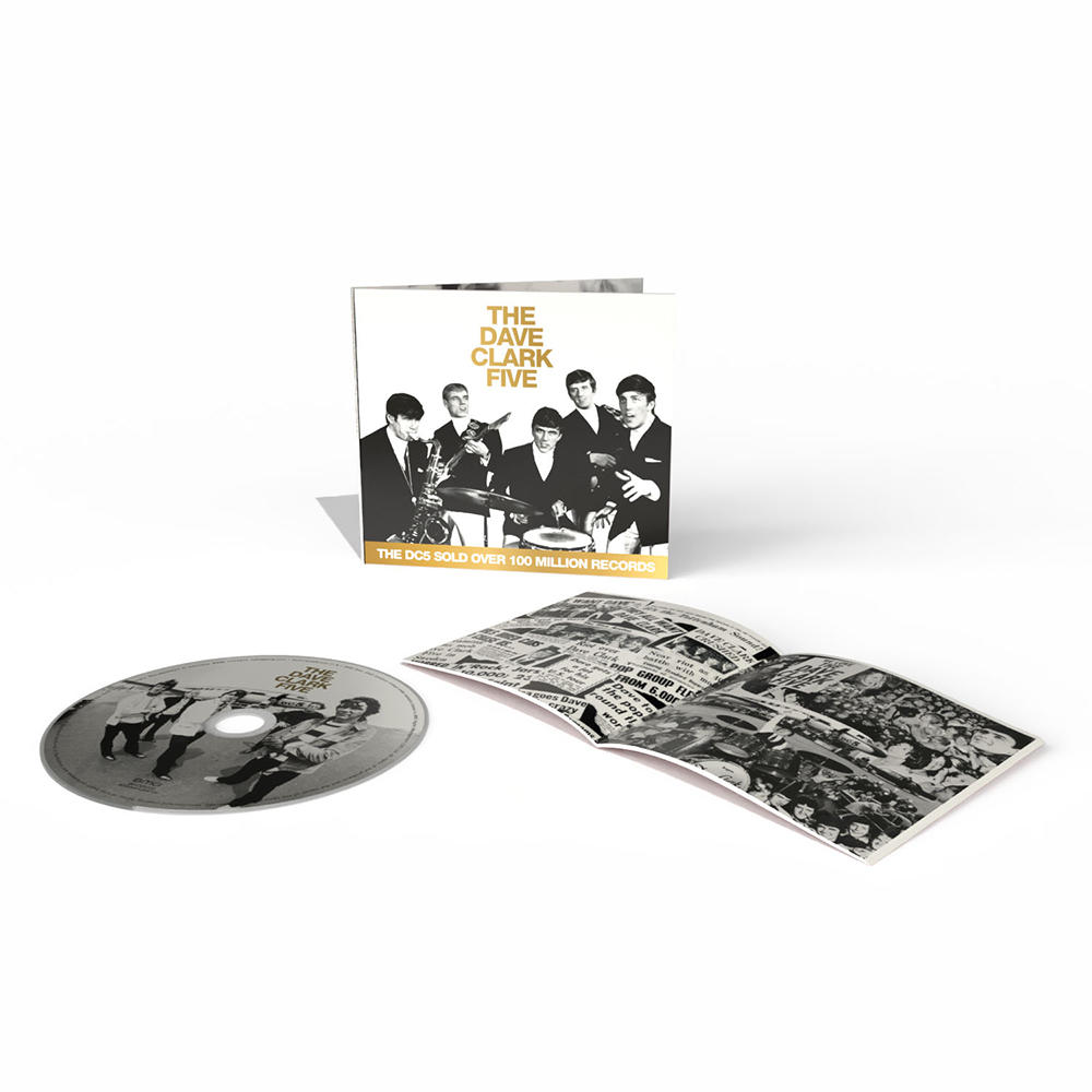 Das Albumcover, die CD und das Booklet von The Dave Clark Five sind auf weißem Hintergrund zu sehen.