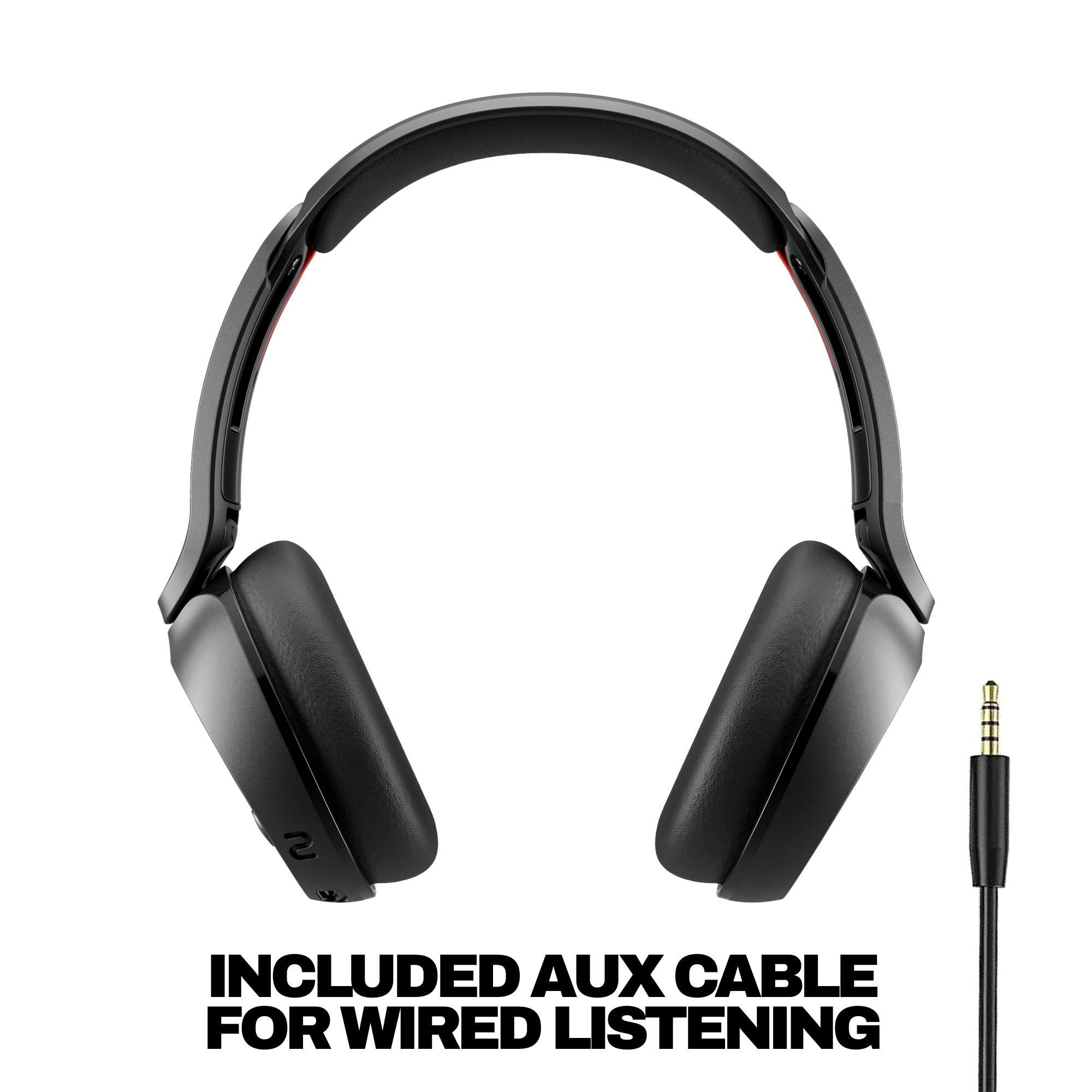 Schwarze Over-Ear-Kopfhörer mit geflochtenem Audiokabel und 3,5-mm-Klinkenstecker.