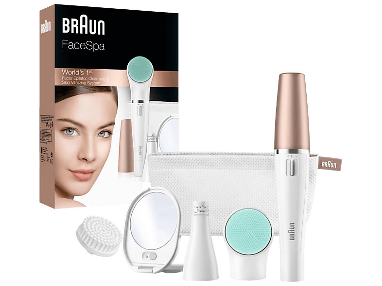 Braun Face 851v Gesichtsreinigungsbürste und -epilierer, Beauty Edition Bronze; Gesichtsepilierer