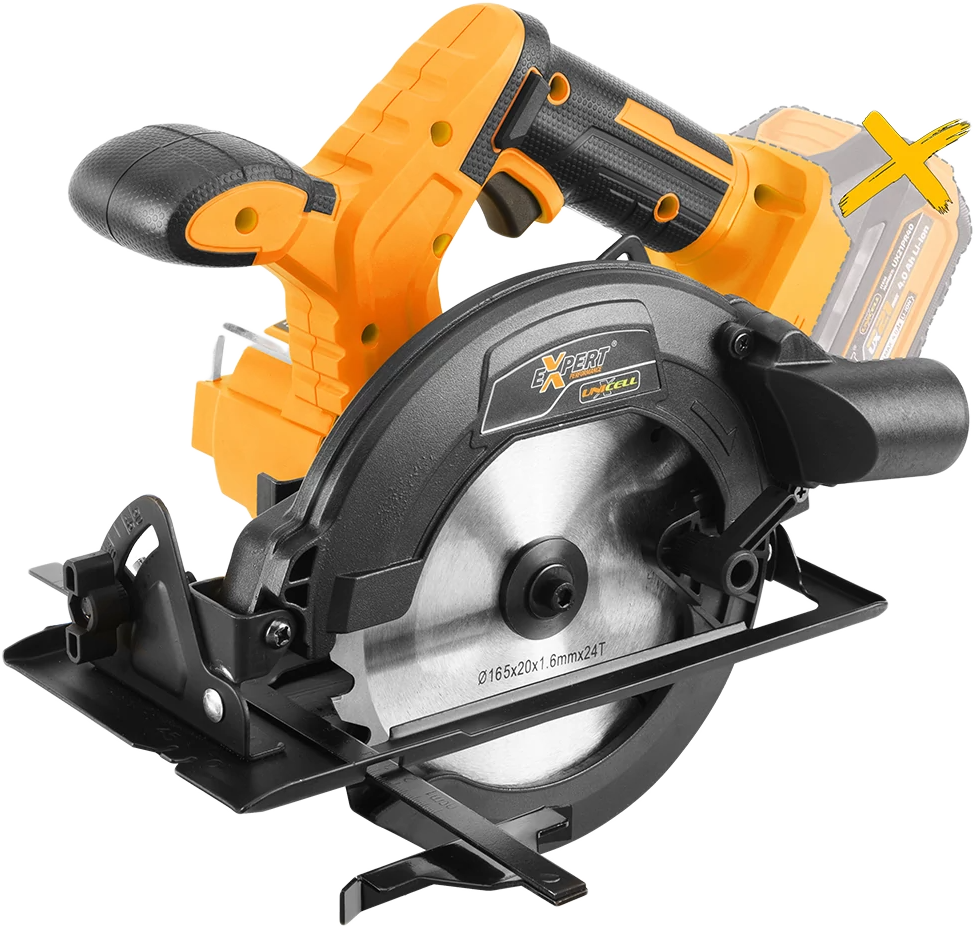 EXPERT UNICELL Akkumulátoros kézi körfűrész, 165mm, szénkefementes motor