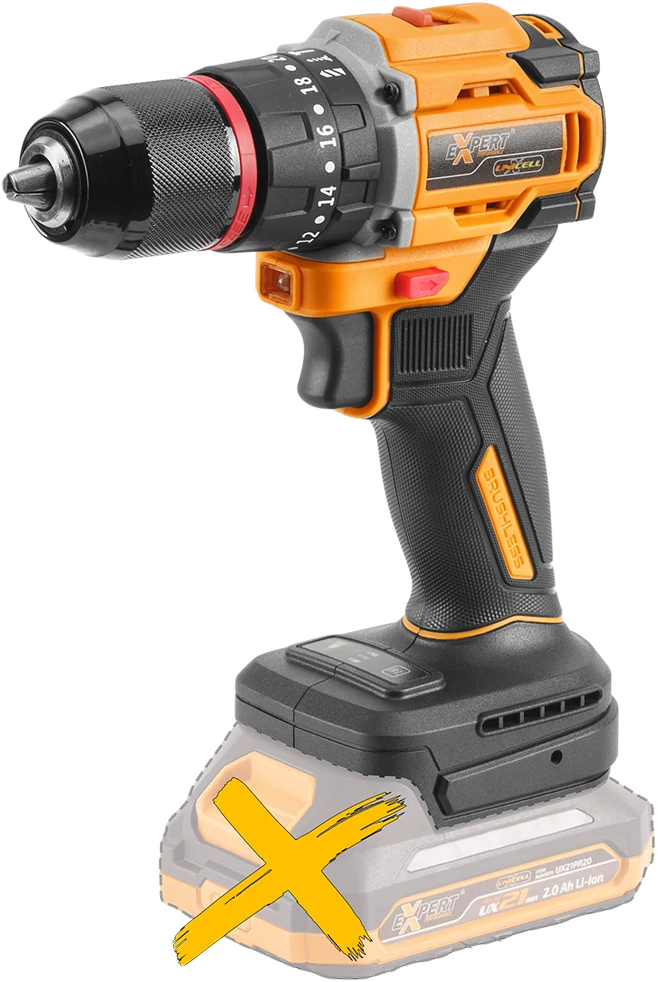 EXPERT UNICELL Akkumulátoros ütvefúró csavarozó, 53Nm, 13mm, szénkefementes