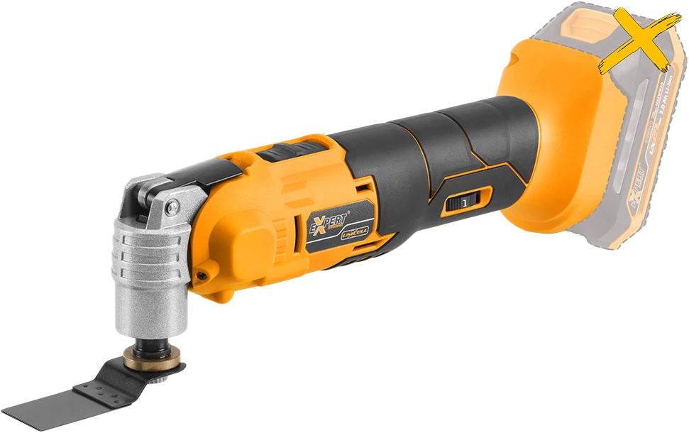 EXPERT UNICELL Akkumulátoros Multifunkciós rezgő- és vágószerszám, 3 db csiszolópapírral