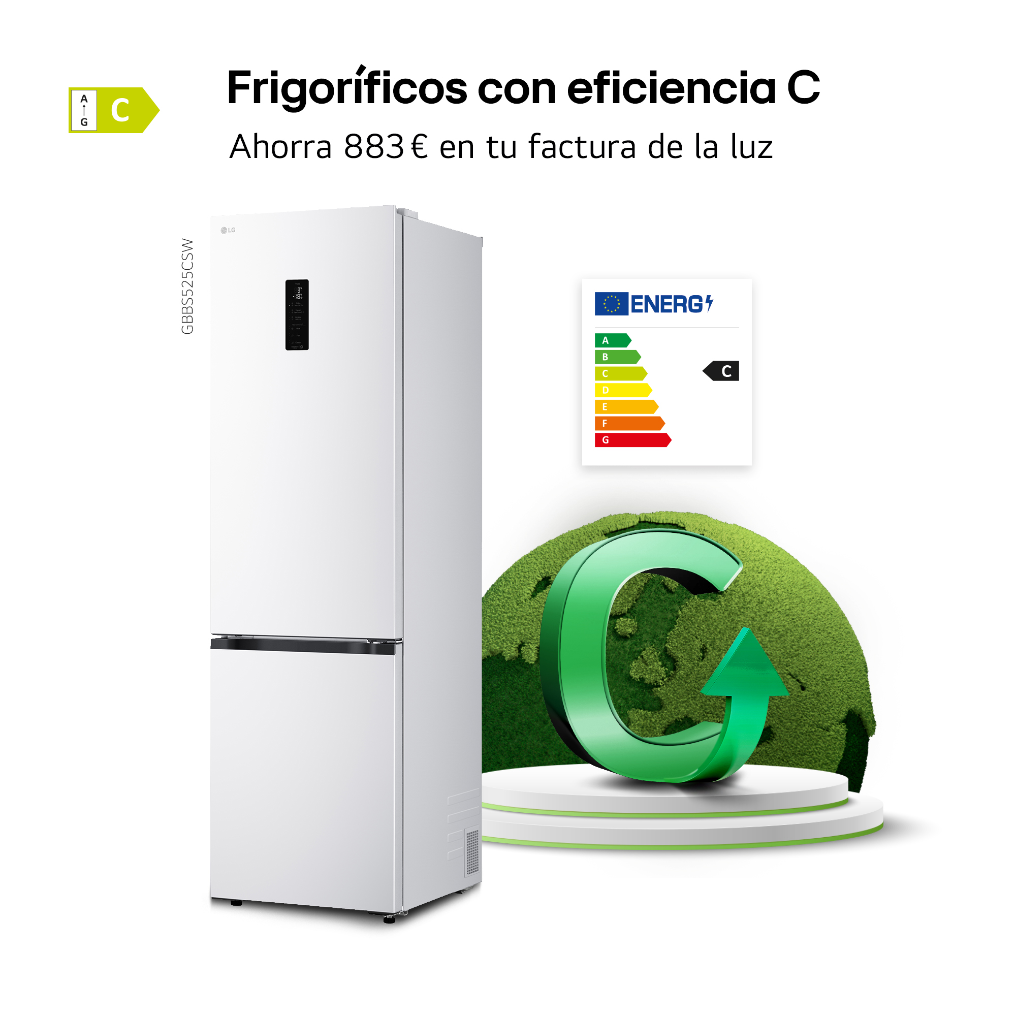 Frigoríficos con eficiencia C Ahorra 883 euros en tu factura de la luz.