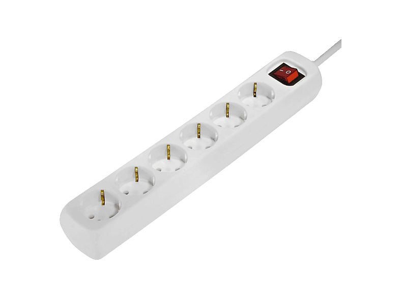 Regleta - Hama 69223783, 6 Enchufes Con Contacto a Tierra, Interruptor On/Off, Blanco