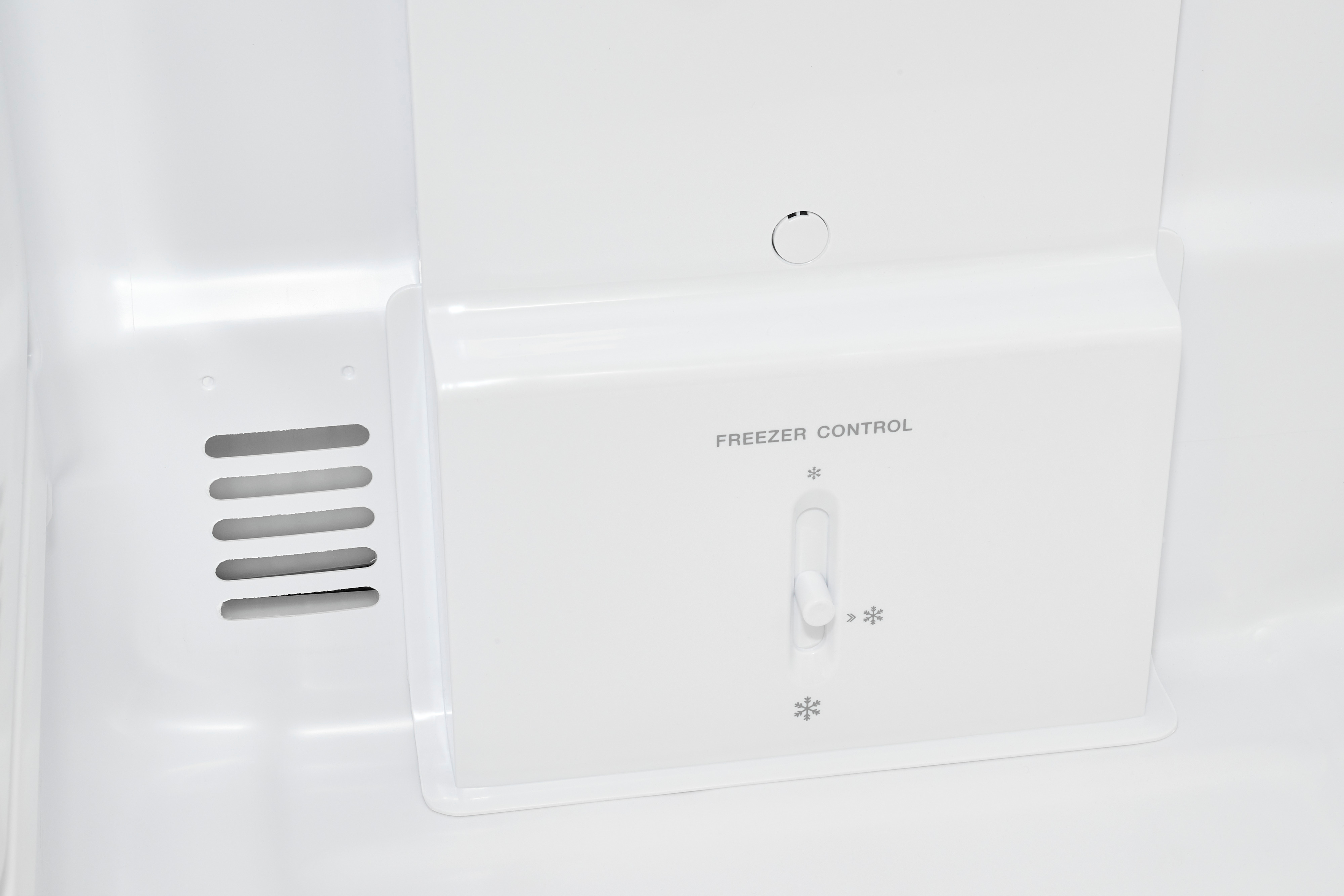 Control congelatore con cursore e icone di fiocco di neve.