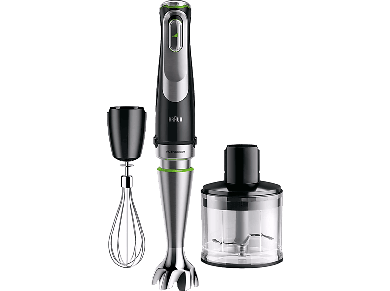 Braun MultiQuick 9 MQ 9135XI Stabmixer (Schwarz/Edelstahl, 1200 Watt, Zerkleinerer: 500ml, Messbecher: 600 ml)