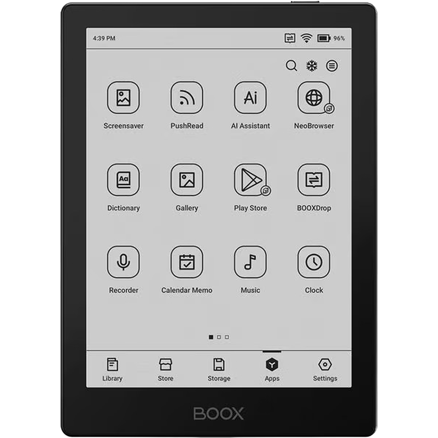 Boox Go 6 - 6" e-inkt e-reader - Zwart - Android 11 Play Store