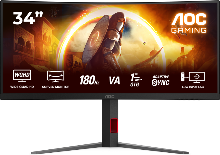 AOC CU34G4 34'' Ívelt WQHD 180 Hz 21:9 VA Gamer Monitor