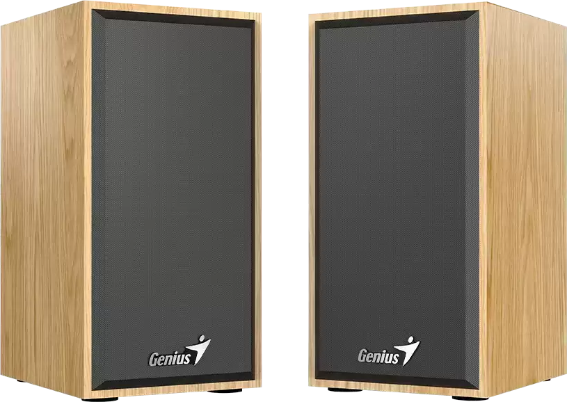 GENIUS SP-HF180 fadobozos sztereó hangszóró, 3,5mm jack, USB tápellátás, fenyő (31730029404)