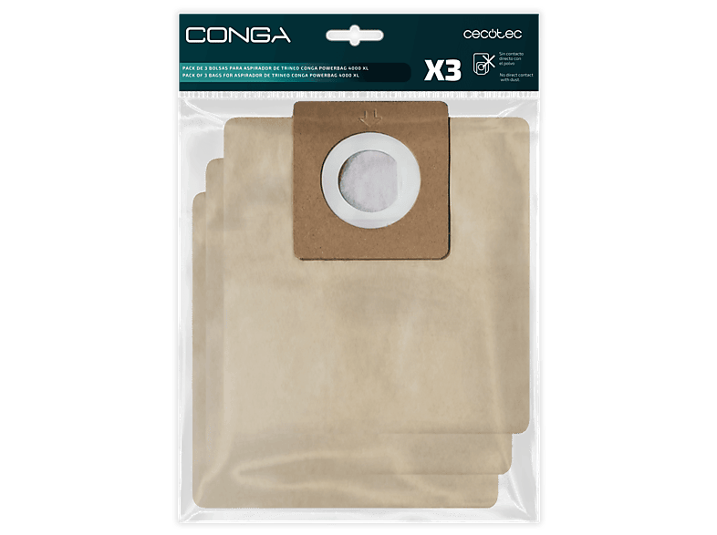 Bolsas de aspirador - Cecotec Pack 3 bolsas para Conga PowerBag XL