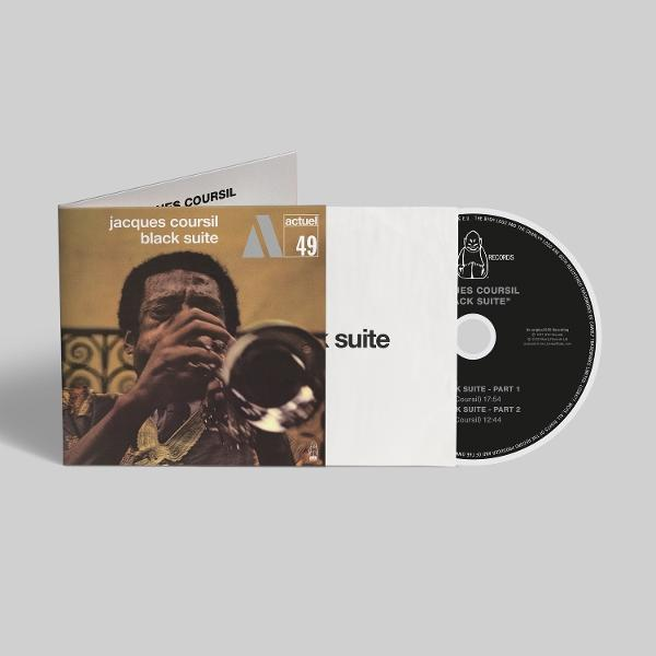 CD-Cover mit Jacques Coursil, der Trompete spielt. Titel: Black Suite.