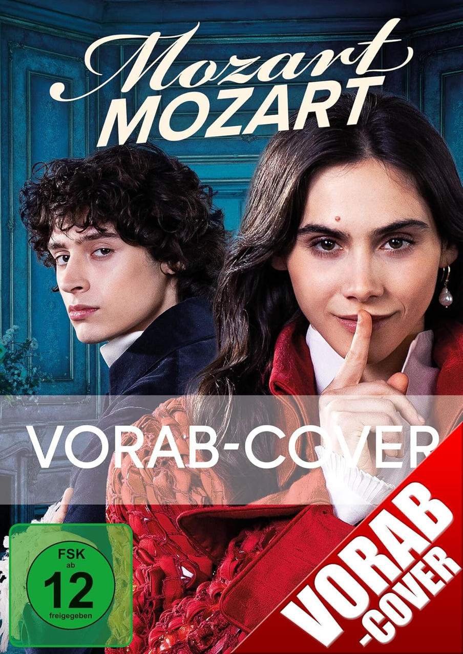 Zwei junge Menschen, Mozart und eine Frau, im viktorianischen Stil.