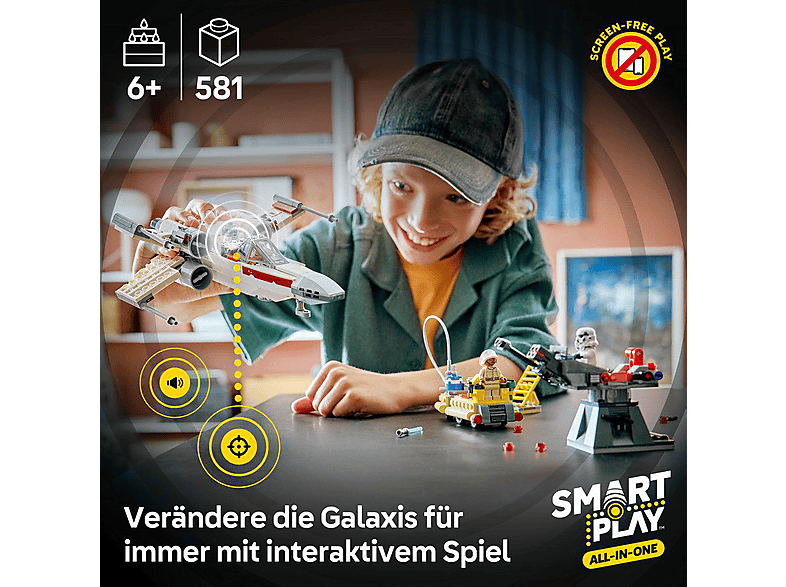 Thumbnail - LEGO Star Wars™ 75423 SMART Play: Lukes Rot Fünf X-Wing Bausatz, Mehrfarbig