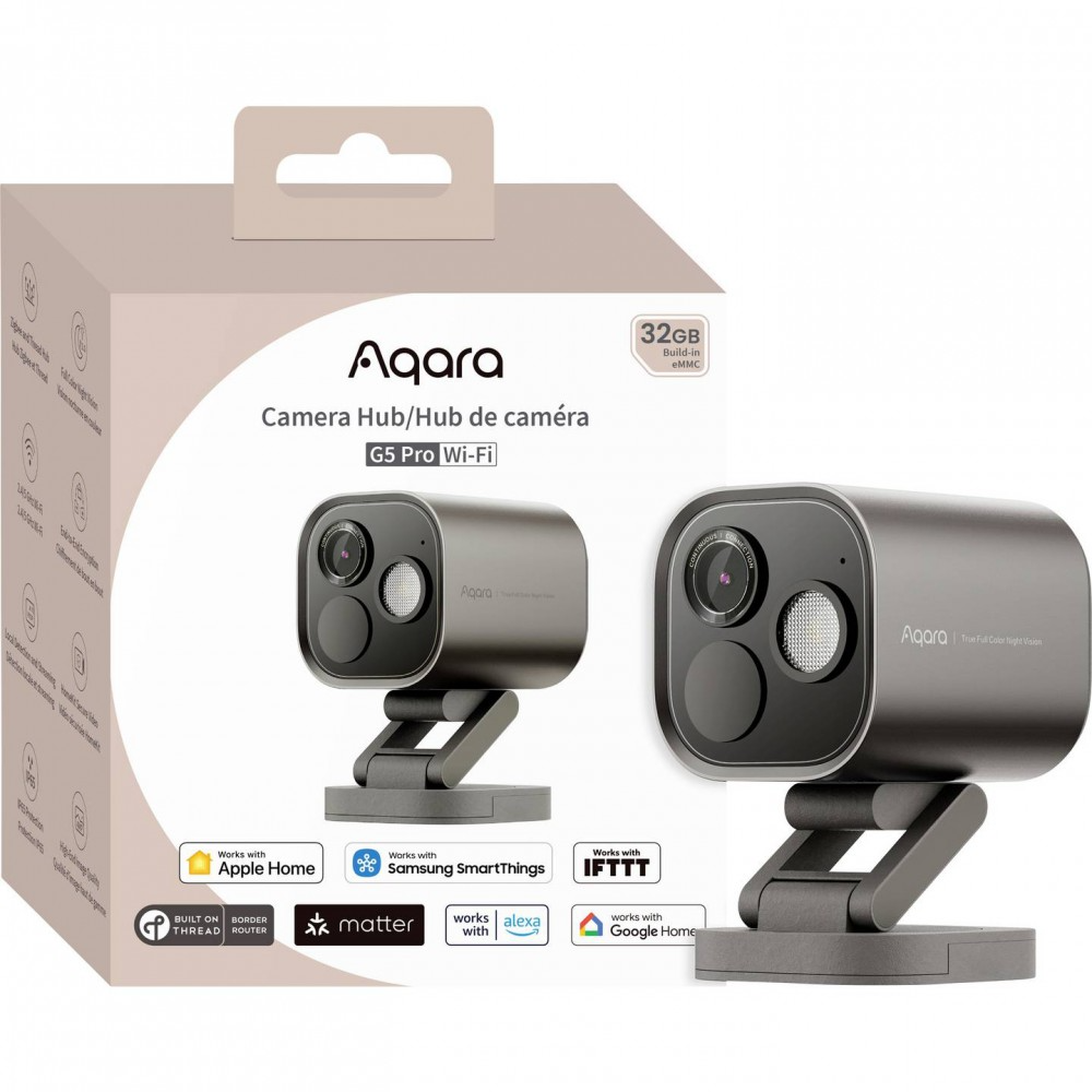 Aqara G5 Pro Wi-Fi kamera hub 32 GB eMMC-vel, teljes színű éjjellátó.