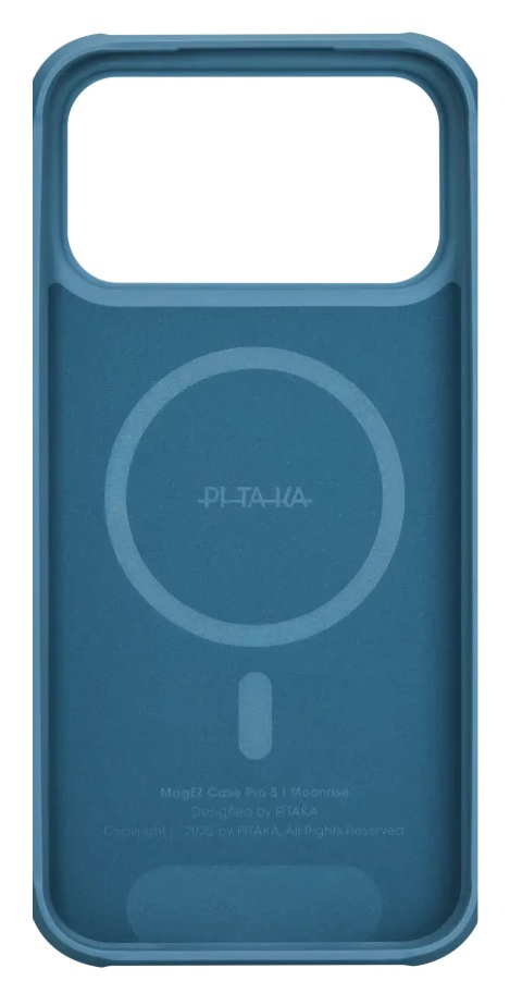 Tył niebieskiego etui na telefon z pierścieniem magnetycznym.