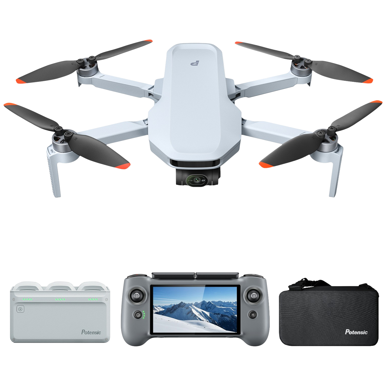Potensic Atom 2 Fly More Combo W/ Ptd 1 Smart Controller Drone Grijs