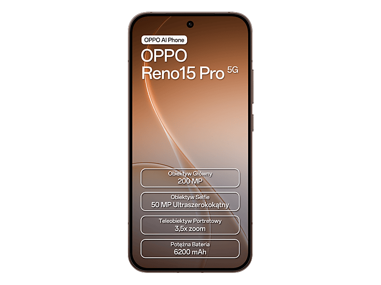 Smartfon OPPO Reno 15 Pro 5G 12 GB/512 GB Brązowy – zdjęcie 3