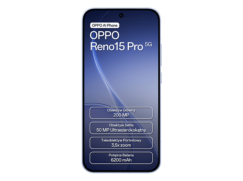 Smartfon OPPO Reno 15 Pro 5G 12 GB/512 GB Niebieski – zdjęcie 3
