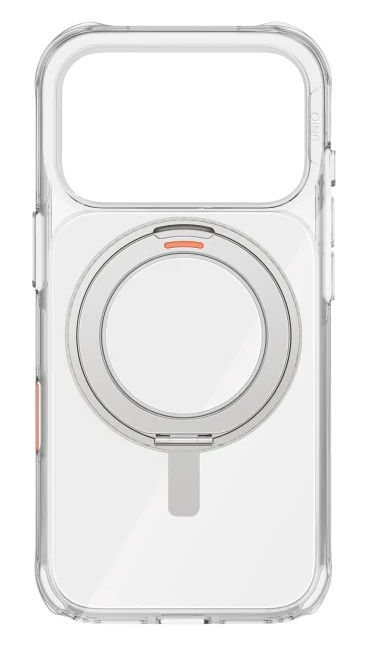 Przezroczyste etui na telefon z magnetycznym pierścieniem i podstawką.