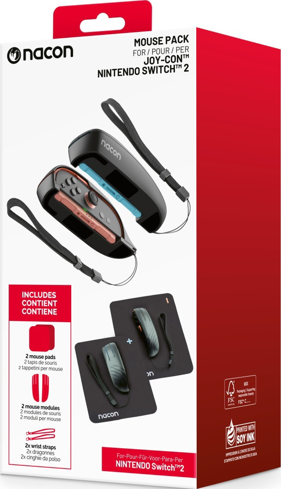 Nacon Joy-Con Maus-Pack für Nintendo Switch 2 mit Mäusen, Pads und Trägern.