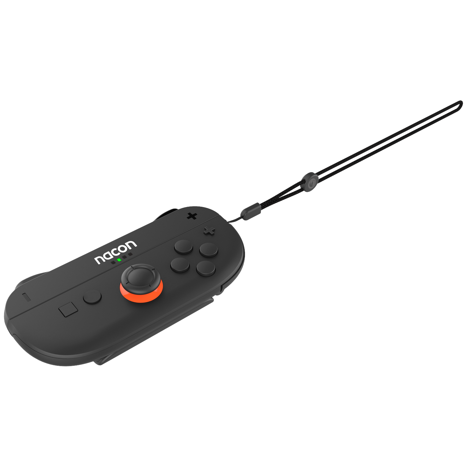 Black Nacon controller with orange dial and wrist strap.