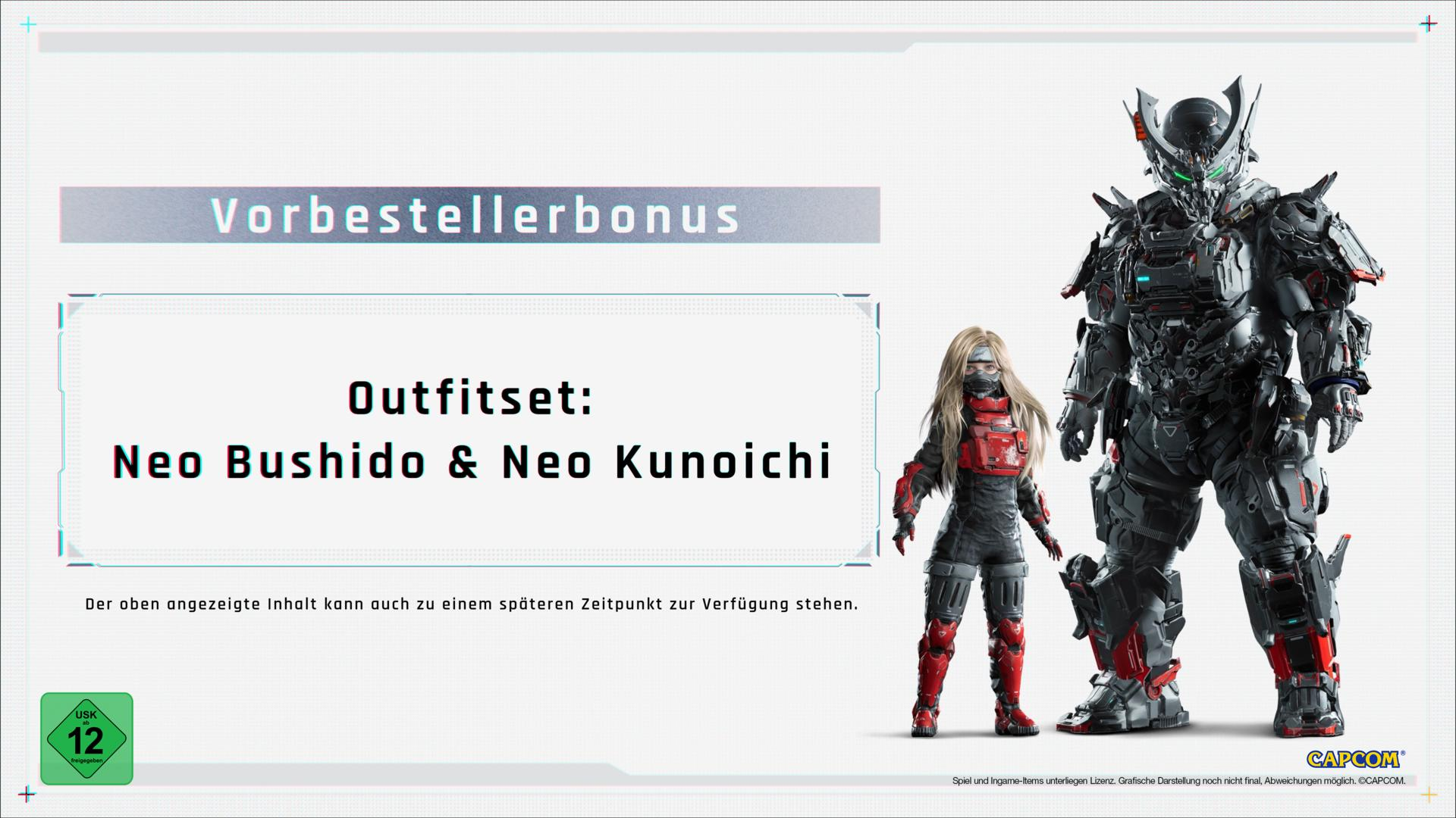 Vorbestellerbonus: Neo Bushido & Neo Kunoichi Outfits. USK 12.