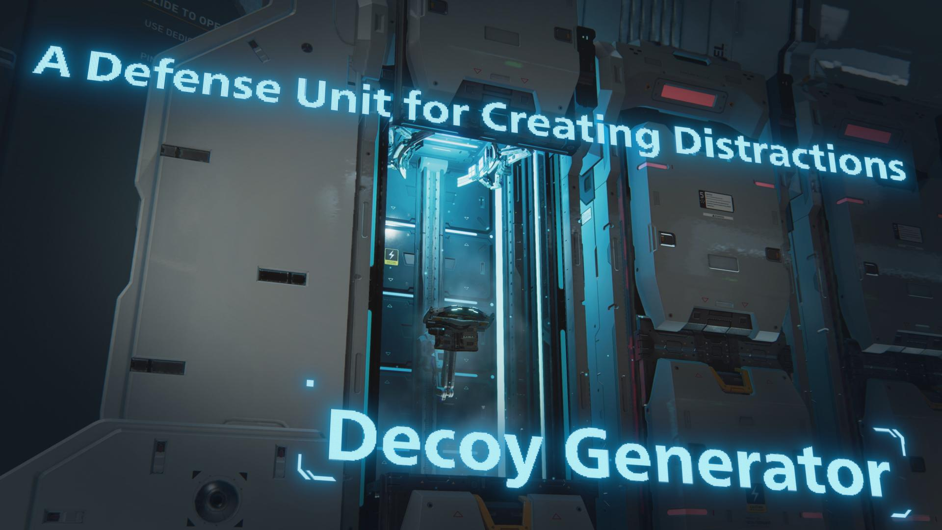 Ein futuristischer Generator mit blauen Lichtern und Text.