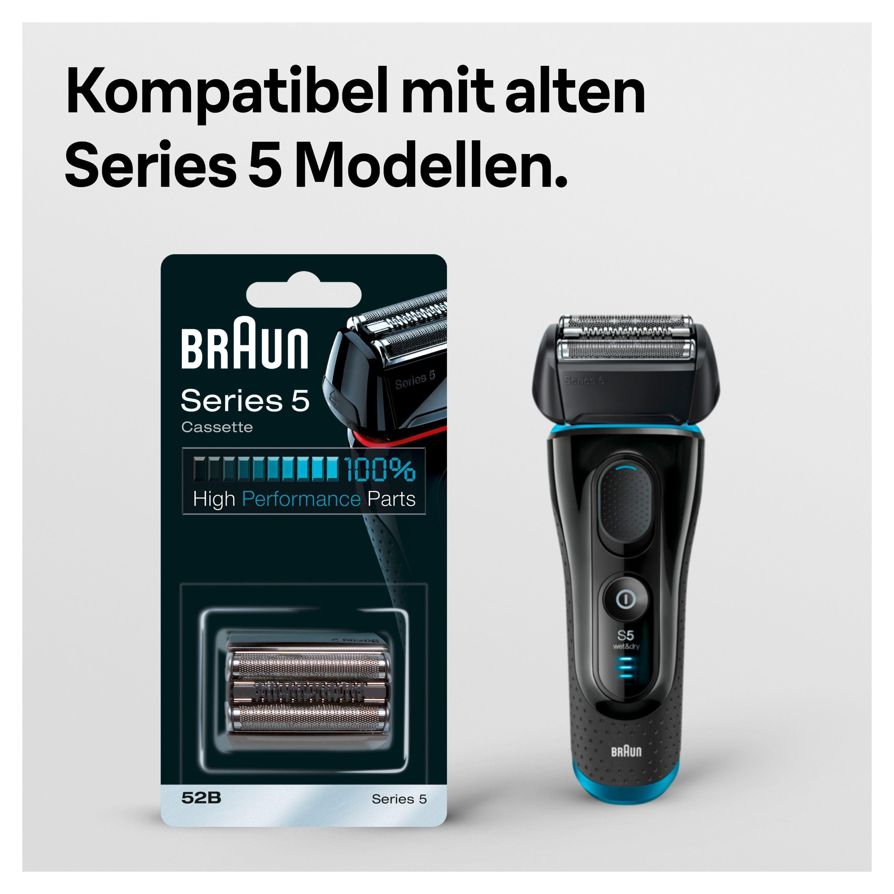 Braun Series 5 Rasierer und Ersatzkassette auf weißem Hintergrund.