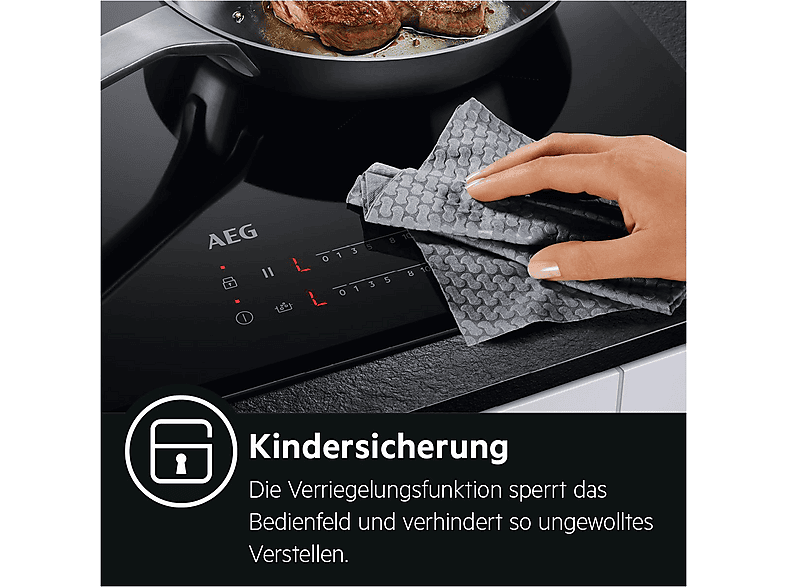 AEG TO64RA07FB 3000 Radiant Hob Strahlungsheizungskochfeld (620 mm breit, 4-Zonen, Glaskeramik, Autarkes Kochfeld) — Foto 2 von 5