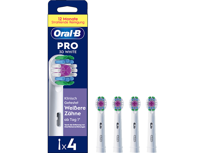 Oral-B Pro 3D White 4er Aufsteckbürsten