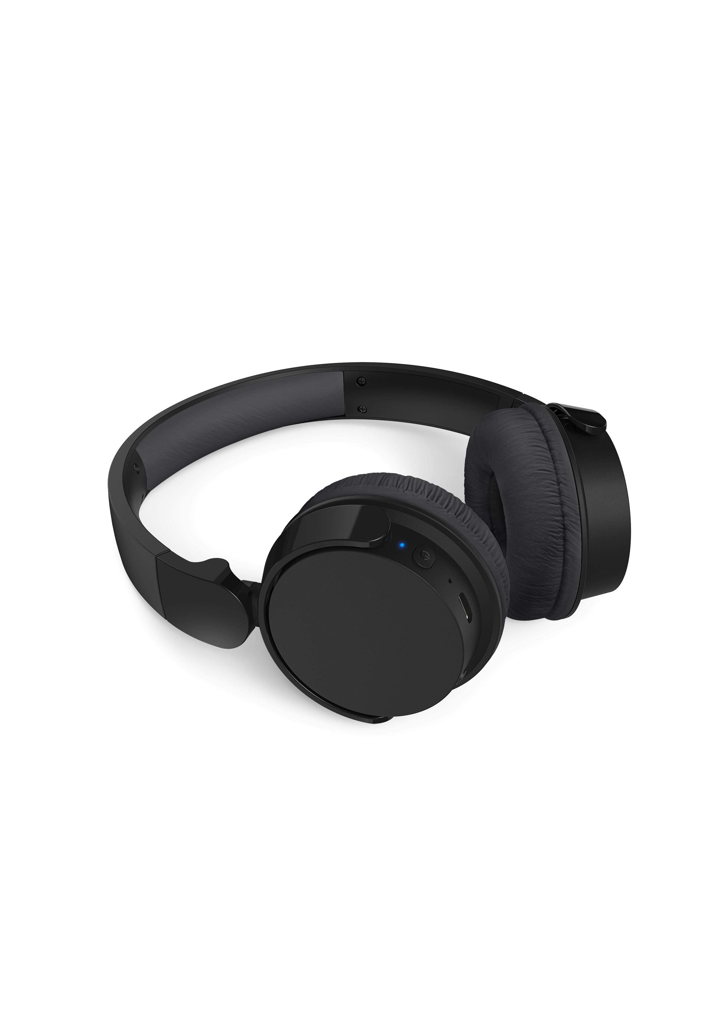 Schwarze Over-Ear-Kopfhörer mit gepolsterten Ohrmuscheln und einem verstellbaren Kopfbügel.
