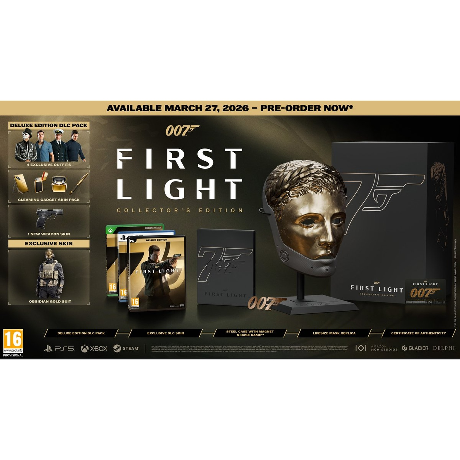 Collector's Edition van 007 First Light met masker replica en game.