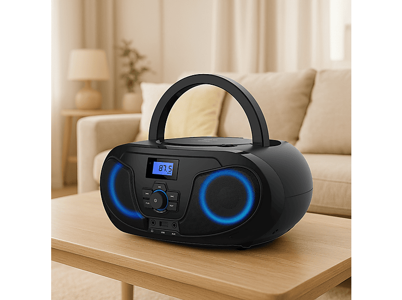 Silva-Schneider MPC 25.7 BT USB Portable Radio-/CD-Player, Schwarz; CD Radio — Foto 3 von 3