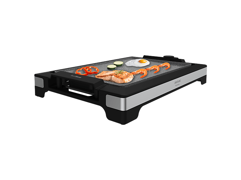 Plancha de asar - Cecotec Tasty&Grill 2000 InoxStone, W, Revestimiento RockStone, Termostato, Apta lavavajillas, Multicolor