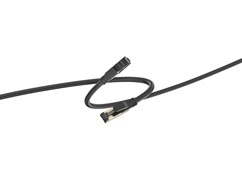 Cable de red - ISY IPC-1013, 3m, Cat-8, RJ-45, 40 Gbps, Negro