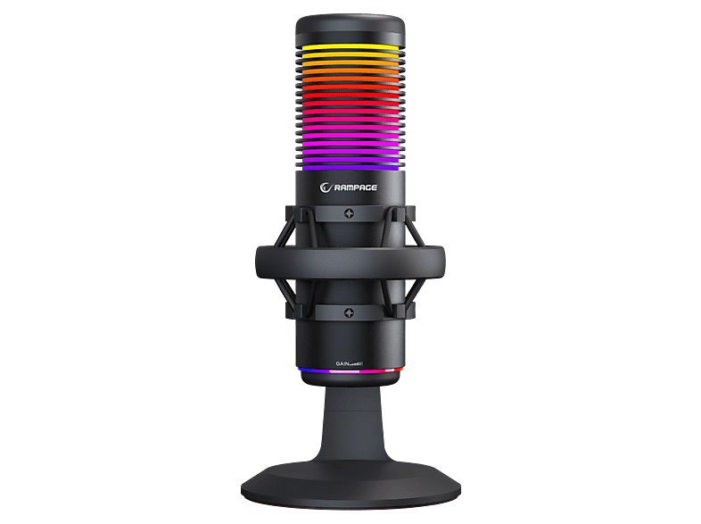 RAMPAGE Bemol RGB Shock Mount Masaüstü Mikrofon Siyah