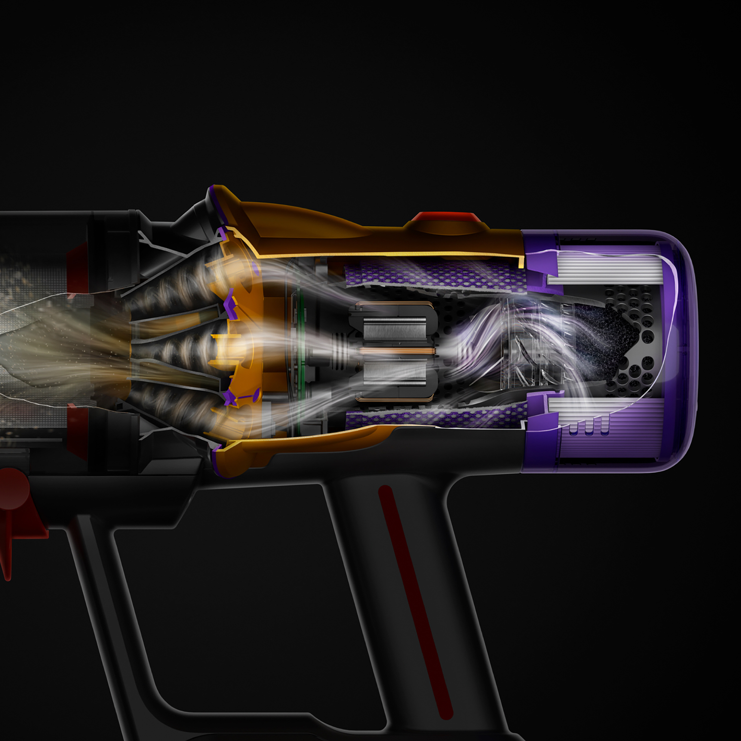 Cutaway view of a device showing internal components and airflow.