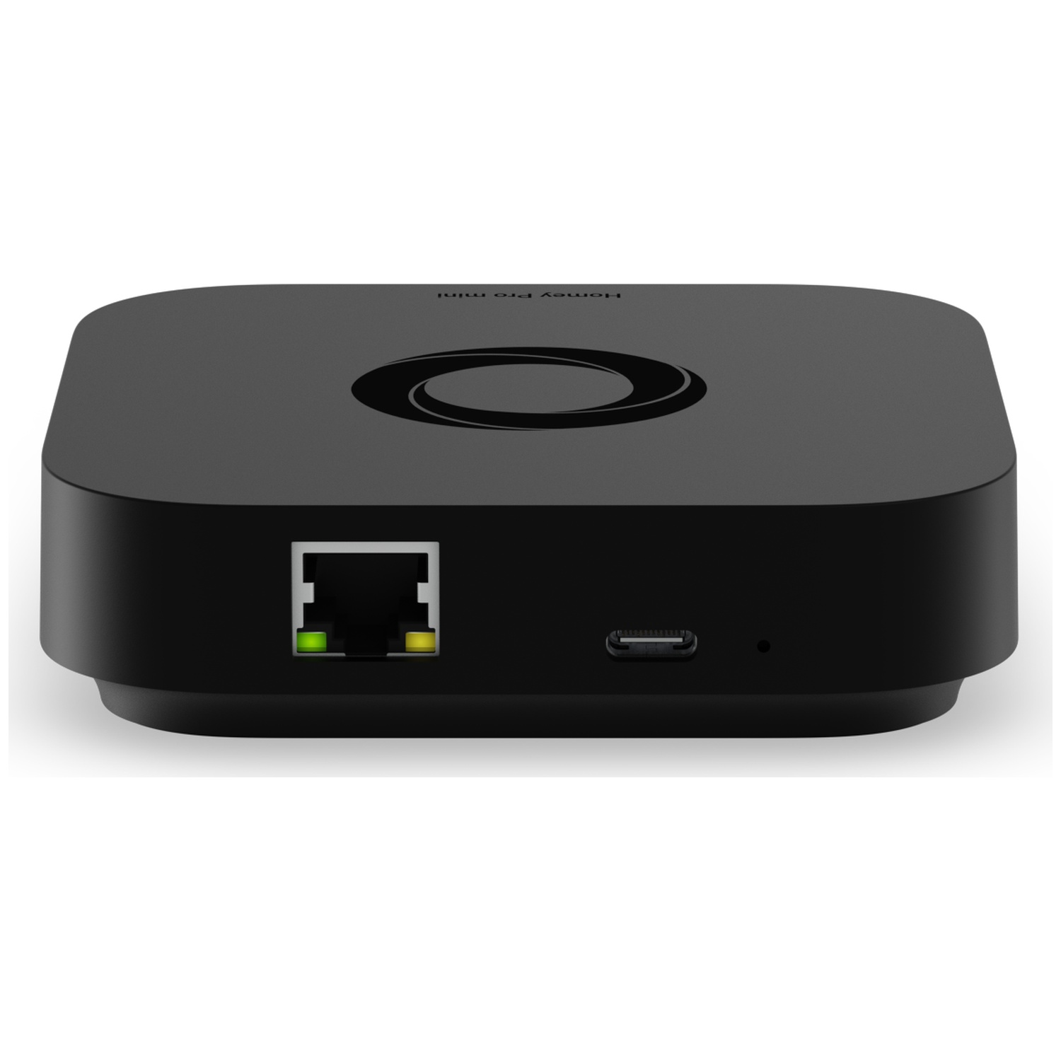 Black Homey Pro Mini device with Ethernet port and USB-C.